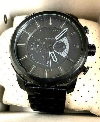 Diesel Mens Dark Grey Dial Black Stainless Steel Bracelet Watch DZ4349 50mm