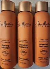 Lot Of 3 SheaMoisture Coconut  Hibiscus Glowing Radiance Body Wash 