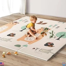 UANLAUO Extra Large Waterproof Baby Play Mat - Foam Activity Mat (59x59 in)
