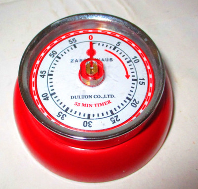 Zassenhaus Magnetic Retro 60 Minute Kitchen Timer  2.75'' Red