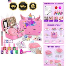Kids Nail Polish Set for Girls Non-Toxic Quick Dry Nail Art Salon Kit