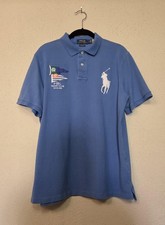 Polo Ralph Lauren Polo Shirt Mens Large Blue Classic Fit Big Pony PRL Yacht Club