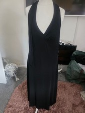 Ted Baker black Fitted Halterneck Pull On Knee Length dress ...Size TB 4 UK 14