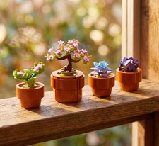 Fully Assembled LEGO Mini Plants Set of 4 - Botanical Collection Home Decor