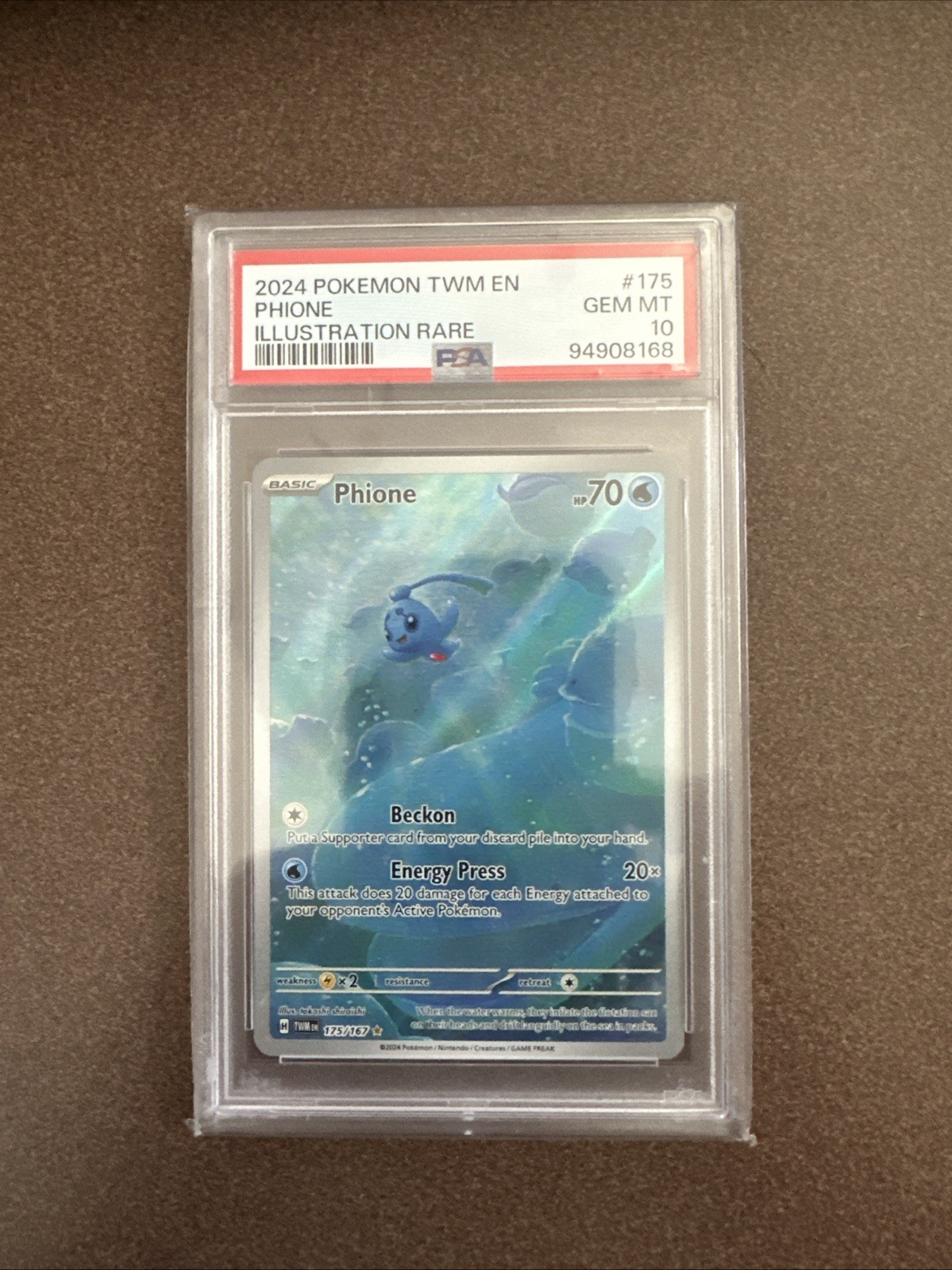 phione pokemon card value PSA10 - 2007 Pokemon Japanese - Phione Holo DPBP/528 main image 1