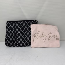 Makeup Bags X2 Pink Bride And Black W/ White Design