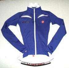 Castelli Rosso Corsa Cycling Jacket Thermal Windstopper Gore-Tex Women L Blue