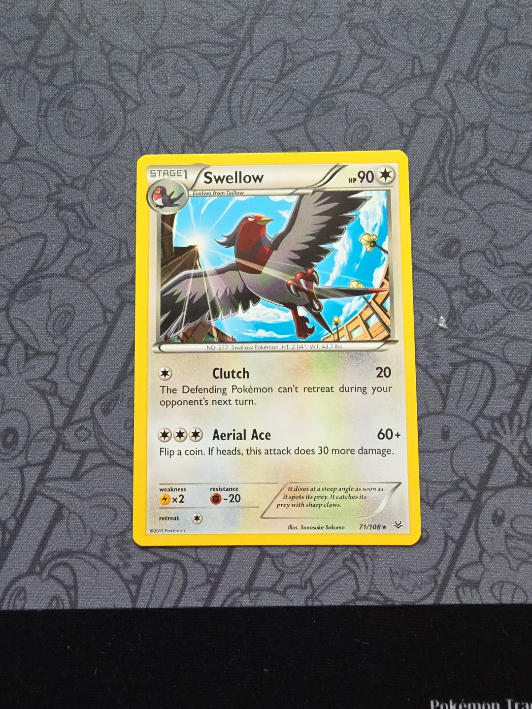 Pokemon: Swellow #71/108 XY - Roaring Skies 2015 Rare Non-holo - LP - I220