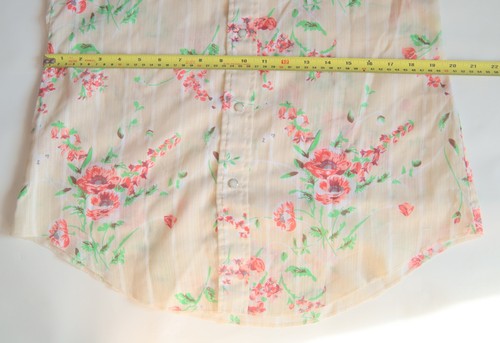 Vintage Dee Cee Brand Western Short Sleeve Sawtooth Shirt - Cream Rose 15 ½ - M - Picture 5 of 19