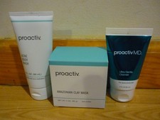 LOT OF 3 NEW PROACTIV ACNE BODY WASH, AMAZONIAN CLAY MASK, ULTRA-GENTLE CLEANER