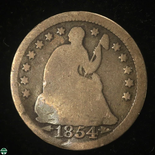1854 with Arrows Liberty Seated Half Dime - Good Details