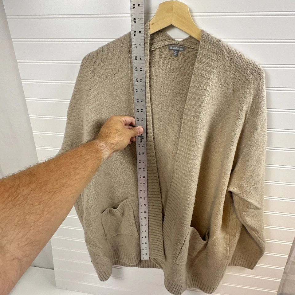 Кардиган Charlotte Russe свитер женский средний бежевый нейлон вязаный открытый передний - Изображение 3 из 4