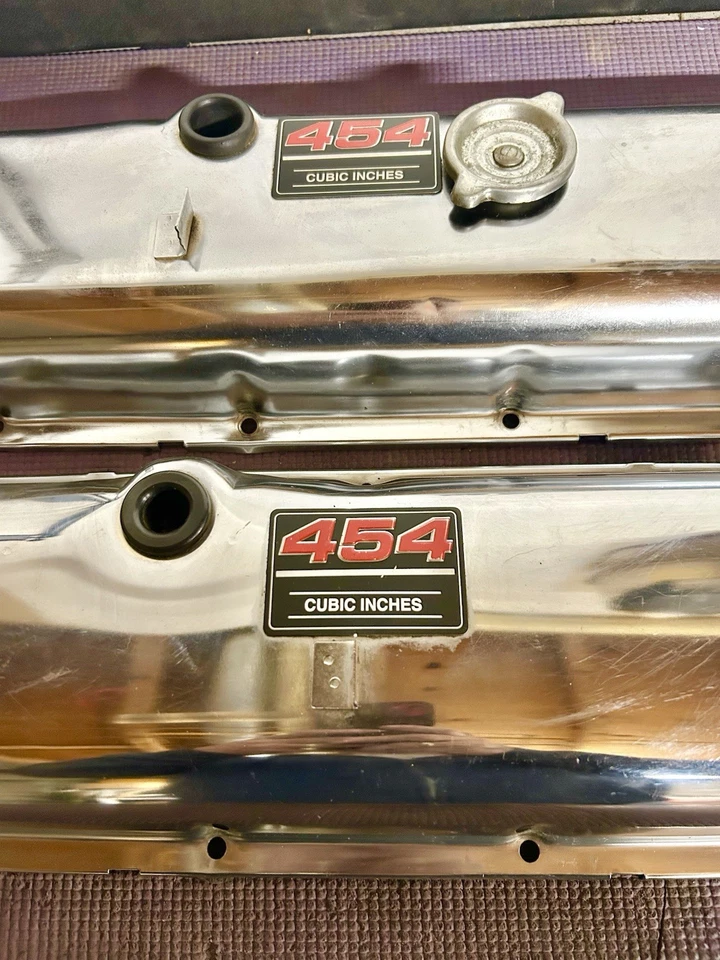 1970 CHEVELLE NOVA CORVETTE 454 LS 5/ LS 6 Chrome VALVE COVERS - Image 3 of 4