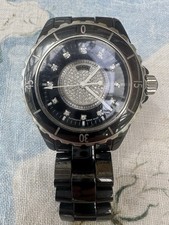 CHANEL J12 1.5" 12P Center Diamond Watches H1757 Ceramic/Ceramic