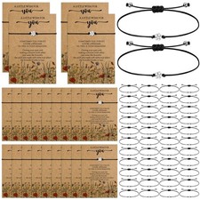 36 Sets Inspirational Bracelet for Women Bulk Adjustable Flower Bracelets Fri...