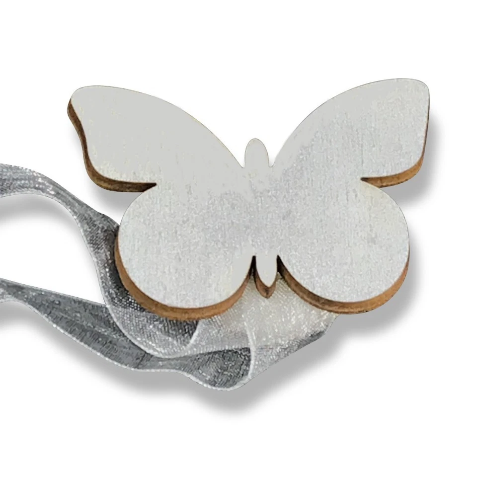 CALAMITA Ferma Tenda FARFALLA GRIGIO ARGENTO CALAMITE PER TENDE fermatende - Immagine 2 di 2