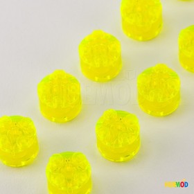 Lot of 10 Genuine LEGO Trans-Neon Green 3941 6116 Round 2x2 w/ Axle Hole Bricks