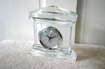 Classic Lenox Ovations Crystal Monument Clock 6.5 x 6  Stunning Mint