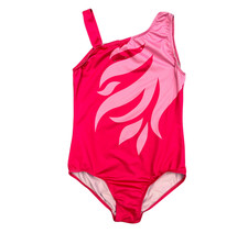 Vogue Fashion Girls SIZE 12 Hot Pink Flame Diamond Tank Leotard Dance Gymnastics