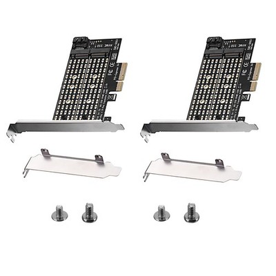 2Pcs Adapter Card For M2 NGFF to Desktop PCIE x4 x8 x16 NVMe SATA SSD Express