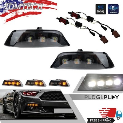 Smoked Lens Sequential LED Front Turn Signal Lights Lamps for 2015-2017 Mustang