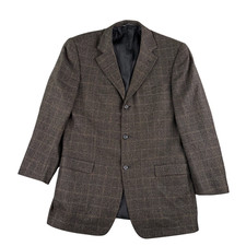 Ermenegildo Zegna Soft Sport Coat Blazer Men 44R Wool Brown Knitted Weave Jacket