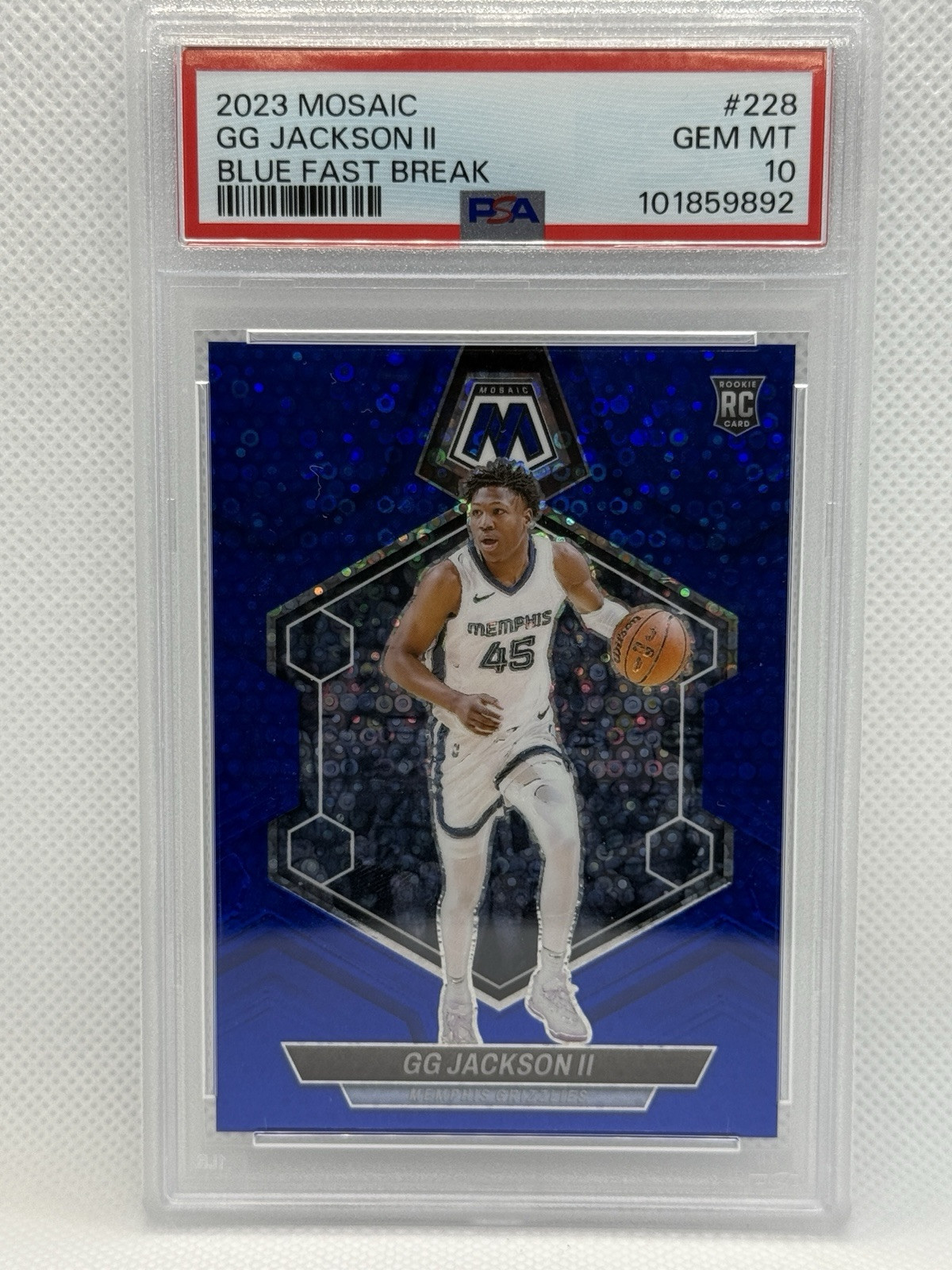 2023-24 Panini Mosaic #228 GG Jackson II Fast Break Blue #/85 PSA 10