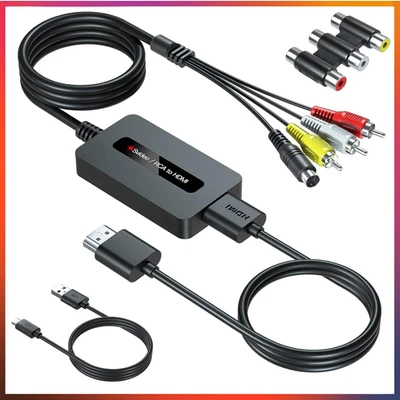 SUNNATCH S-Video zu HDMI Konverter Full HD 1080P AV zu HDMI Adapter