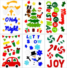 6 Sheets Christmas Gel Window Clings,Xmas Snowman Santa Claus Christmas Angel Ca