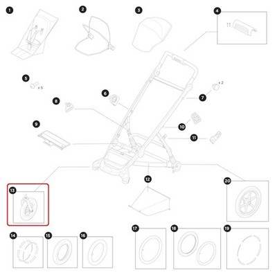 Thule Front Fork Assembly für Thule Urban Glide 4-wheel