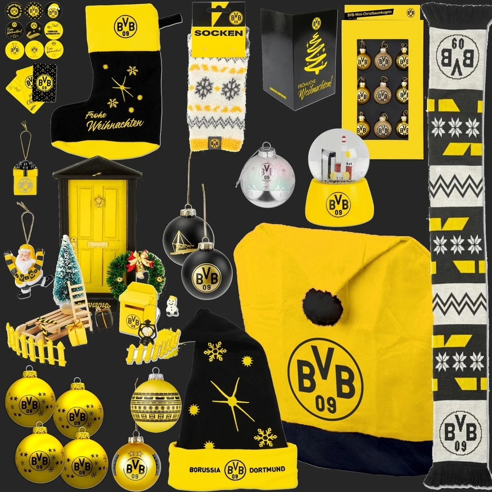 Borussia Dortmund Christbaumkugeln Weihnachtsmütze Weihnachtskugeln Tasse BVB 09 - Bild 2 von 3