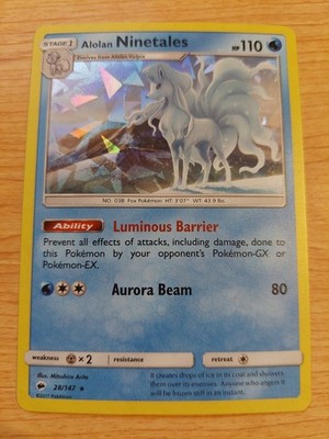 Alolan Ninetales - 028/147 (Deck Exclusives) - Near Mint NM - Cracked Ice Holo