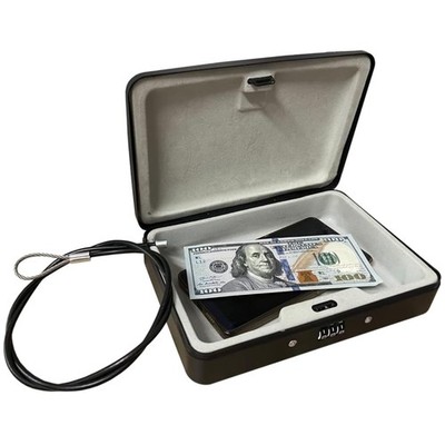 Durable Steel Lock Box with 3-Ft Cable and Combination Lock