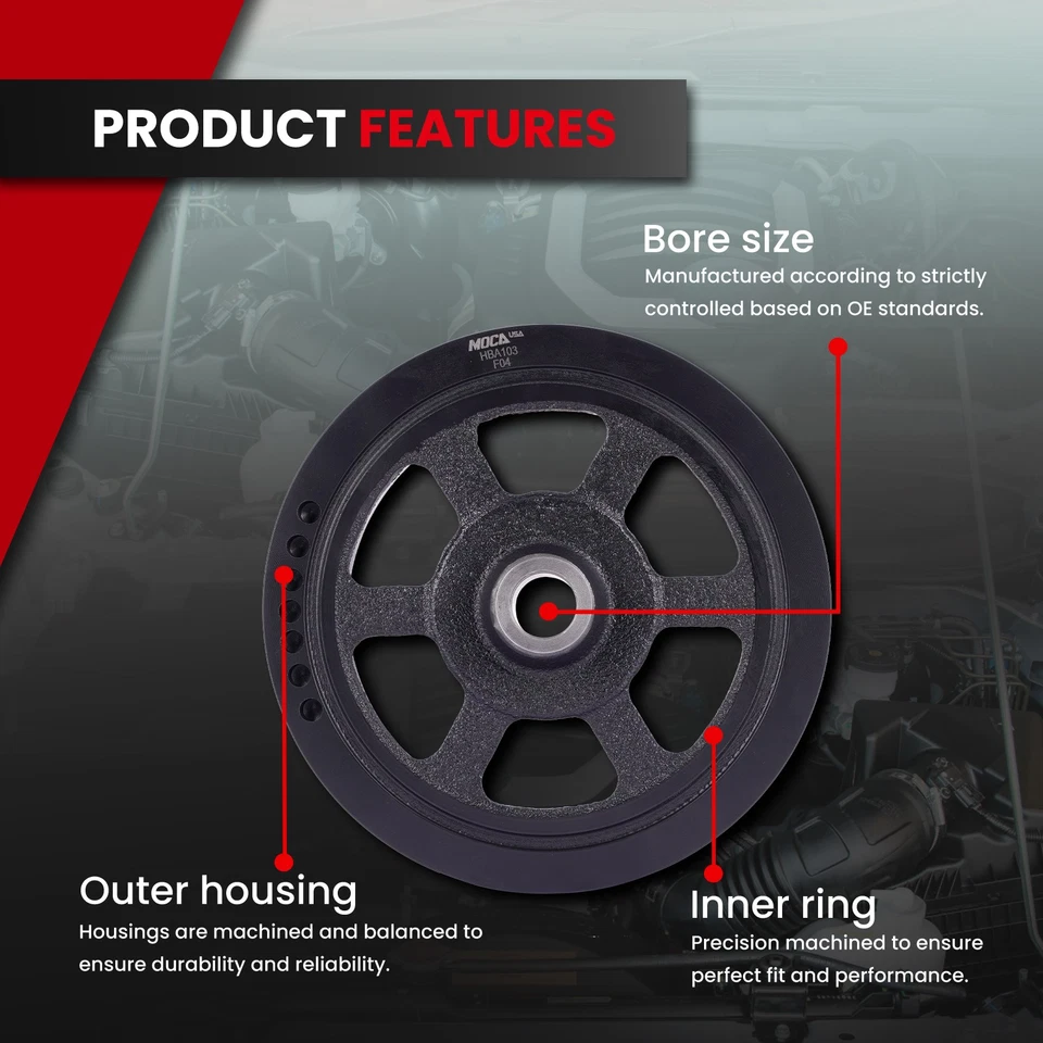 Engine Harmonic Balancer Fit Chrysler Town & Country Dodge Caravan Plymouth Foto 3 de 4