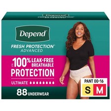 Depend Protection Plus  Ultimate Underwear for Women, 88 Count - Size: S/M
