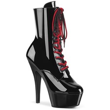 Pleaser " Platform Lace-Up, Side Zip Pole Dancing Heels Kiss-1020-1
