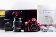 Nikon D5200 24.1MP DSLR Camera Red  18-55mm Lens 7,491 Shots from Japan