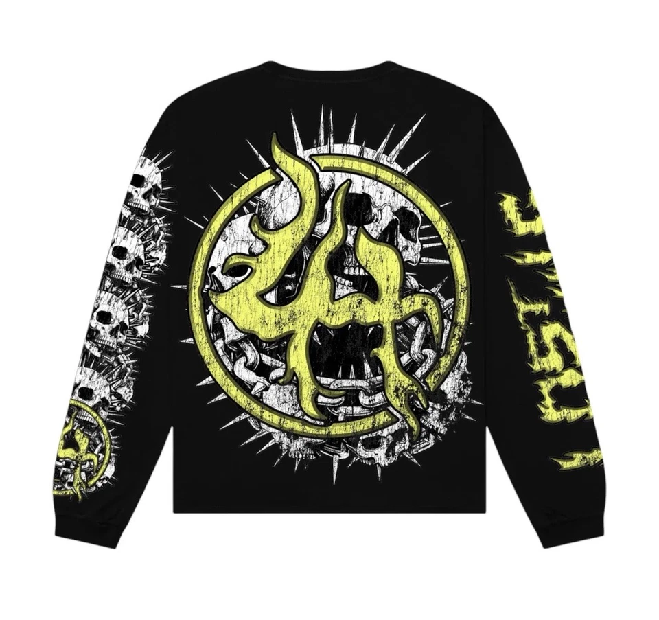 Размер 2 XL - Lost Hills череп взрыв длинным рукавом черный/желтый - Изображение 4 из 4