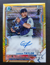 2021 Bowman Chrome Carson Taylor 1st Bowman Gold Shimmer Refractor Auto 33/50