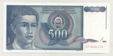 Yugoslavia 500 Dinara 1-3-1990 Pick 106 UNC Uncirculated Banknote
