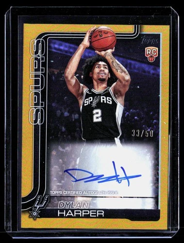 Dylan Harper 2025 Topps  Flagship Real One Rookie Auto Gold Rainbow /50 RC