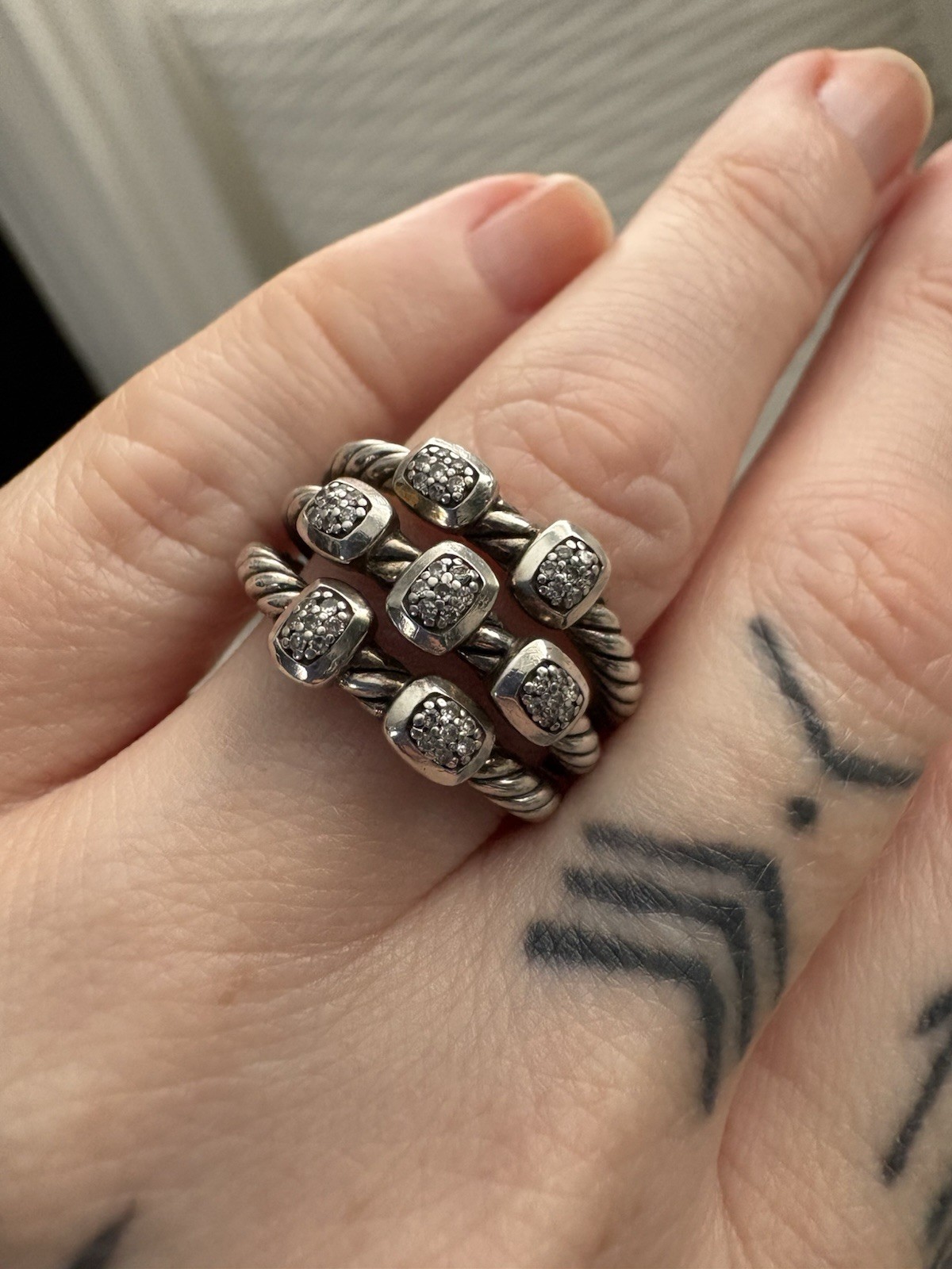 David Yurman pavé Diamond sterling silver ring