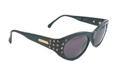 Blumarine Sonnenbrille Mod BM640 COL 211 90's Italy schwarz mit Nieten