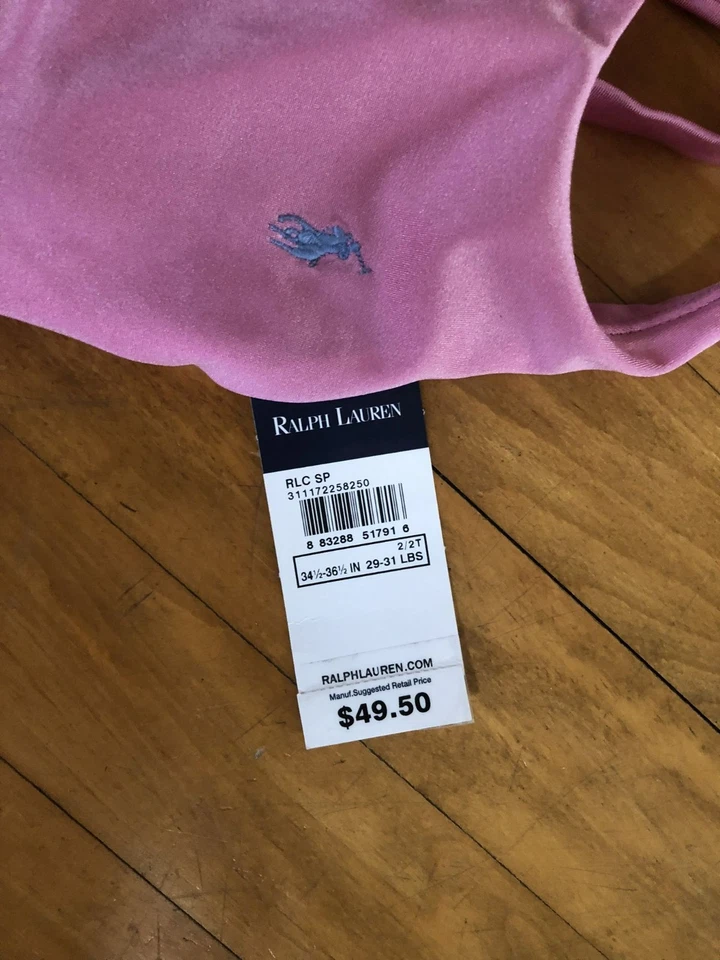 NUEVO CON ETIQUETAS TRAJE DE BAÑO RALPH LAUREN GILR'S 2 PIEZAS ROSA TALLA 4 BAKINI TANKINI Foto 2 de 4