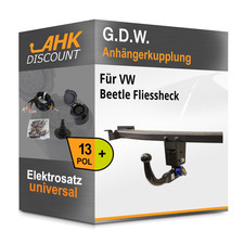 Für VW Beetle Fliessheck 03-11 G.D.W. Anhängekupplung abnehmbar + 13polig E-Satz