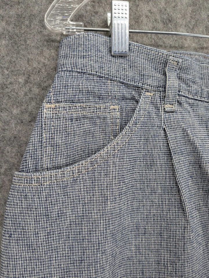 Vintage Lee Pants Womens 14 M Blue White Stripe High Rise Tapered USA Cotton 90s - Image 4 of 4