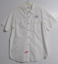 Men's Columbia Vented Short Sleeve Cotton Shirt White Size Medium