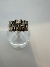 VTG Sterling Silver .925 Made in Mexico WIDE WOVEN ring, 6.4 grams,size 7