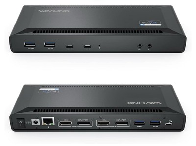 USB C Docking Station DisplayLink Dock 2/3 Monitors HDMI DP 4K 60Hz w/Charging