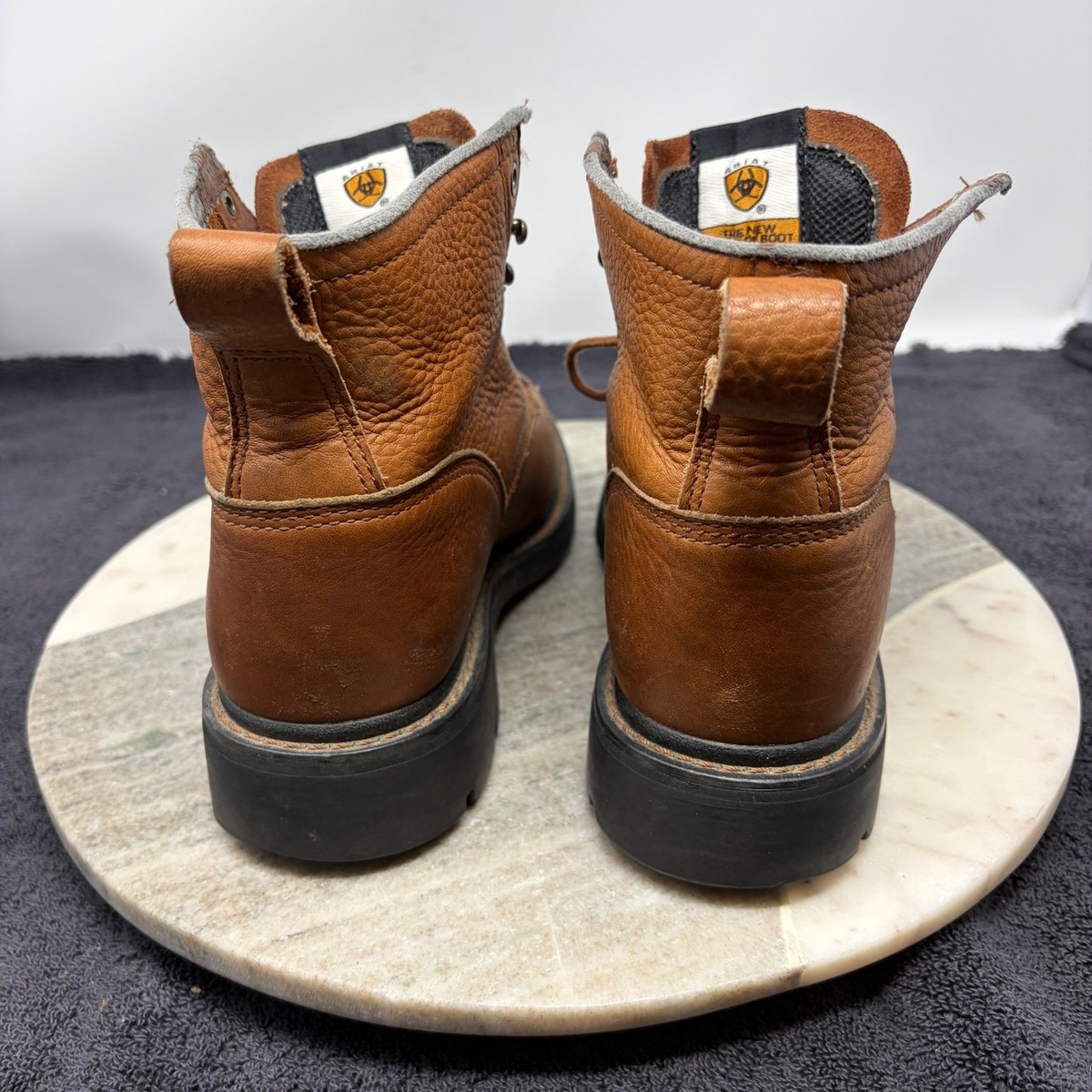 Ariat Heritage RT Brown Leather Lace Up Work Boots Womens 7 B Round Toe Western View 5
